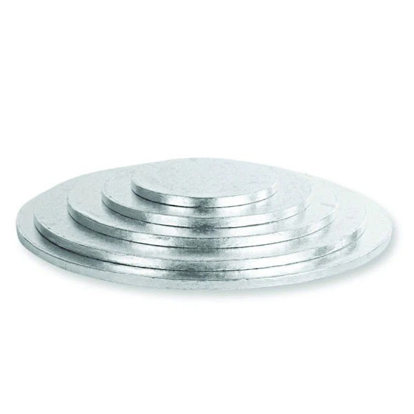 Cake Board Tondo Argento spessore 1,2 cm - VARIE MISURE