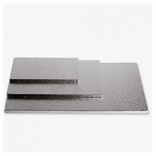 Cake Board RETTANGOLARE Argento spessore 1,2 cm - VARIE MISURE