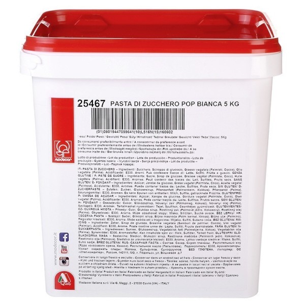 PASTA DI ZUCCHERO MODECOR POP bianca 5 kg